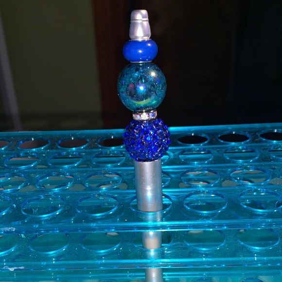beaded pen Other - Blue Beaded pen